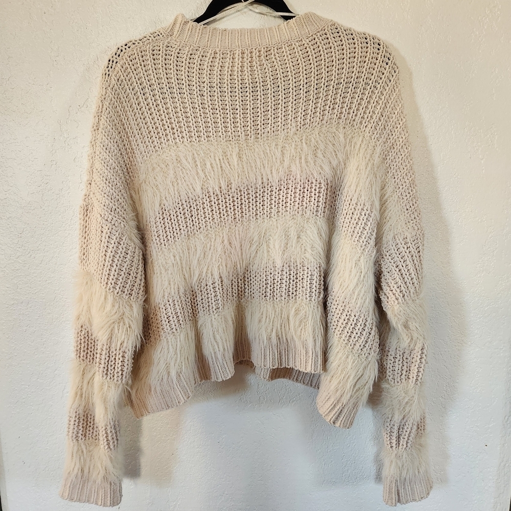 Dreamers Cozy Oversized Cream Slouchy Fuzzy Knit Sweater Size L Cottagecore - Picture 3 of 7